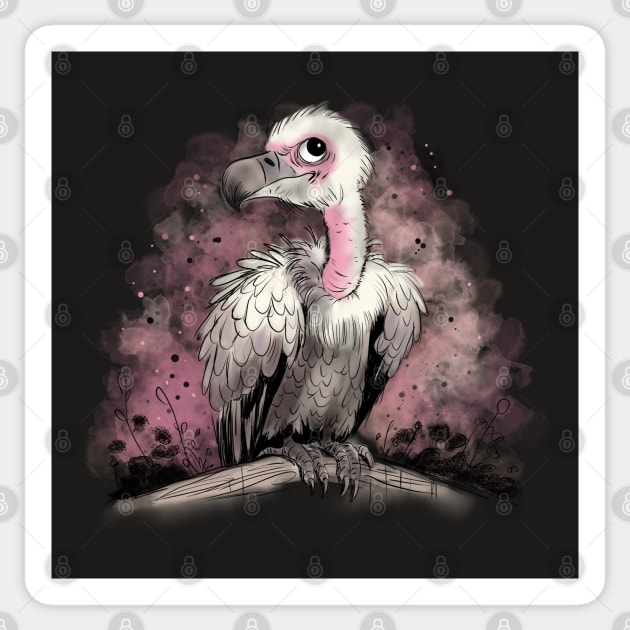 Grumpy Vulture Sticker by H. R. Sinclair